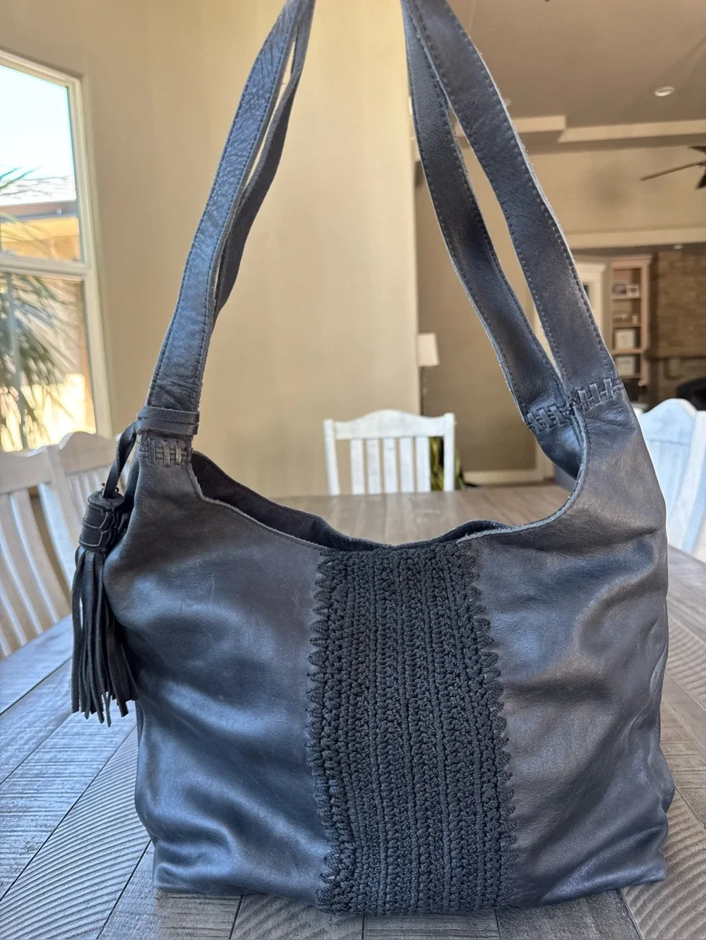 The Sak Huntley Black Leather Hobo Shoulder Bag Purse (NWT)